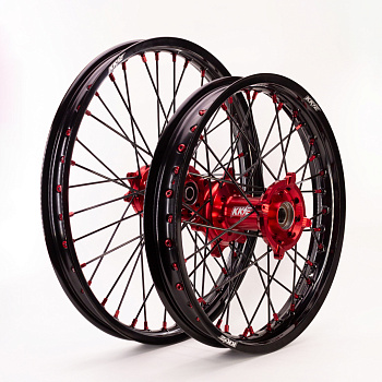 Диски обода для мотоцикла в сборе 21"/18" тип K7 Honda алюминий красные комплект